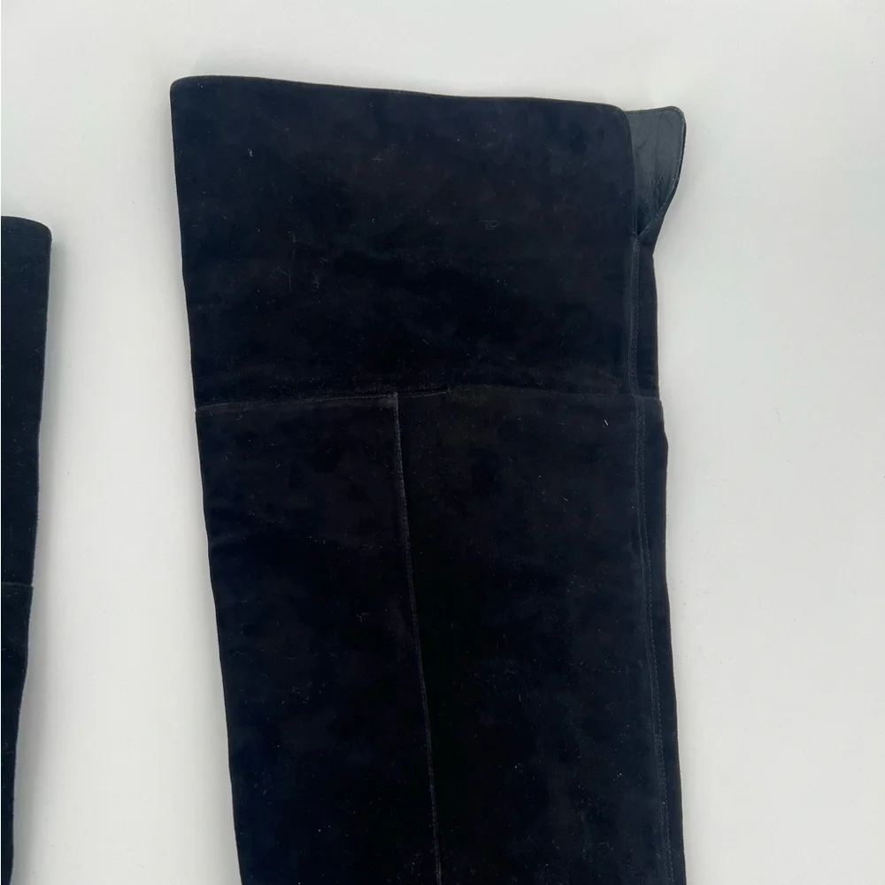 Larroudé Kate Over The Knee Suede Boots In Black